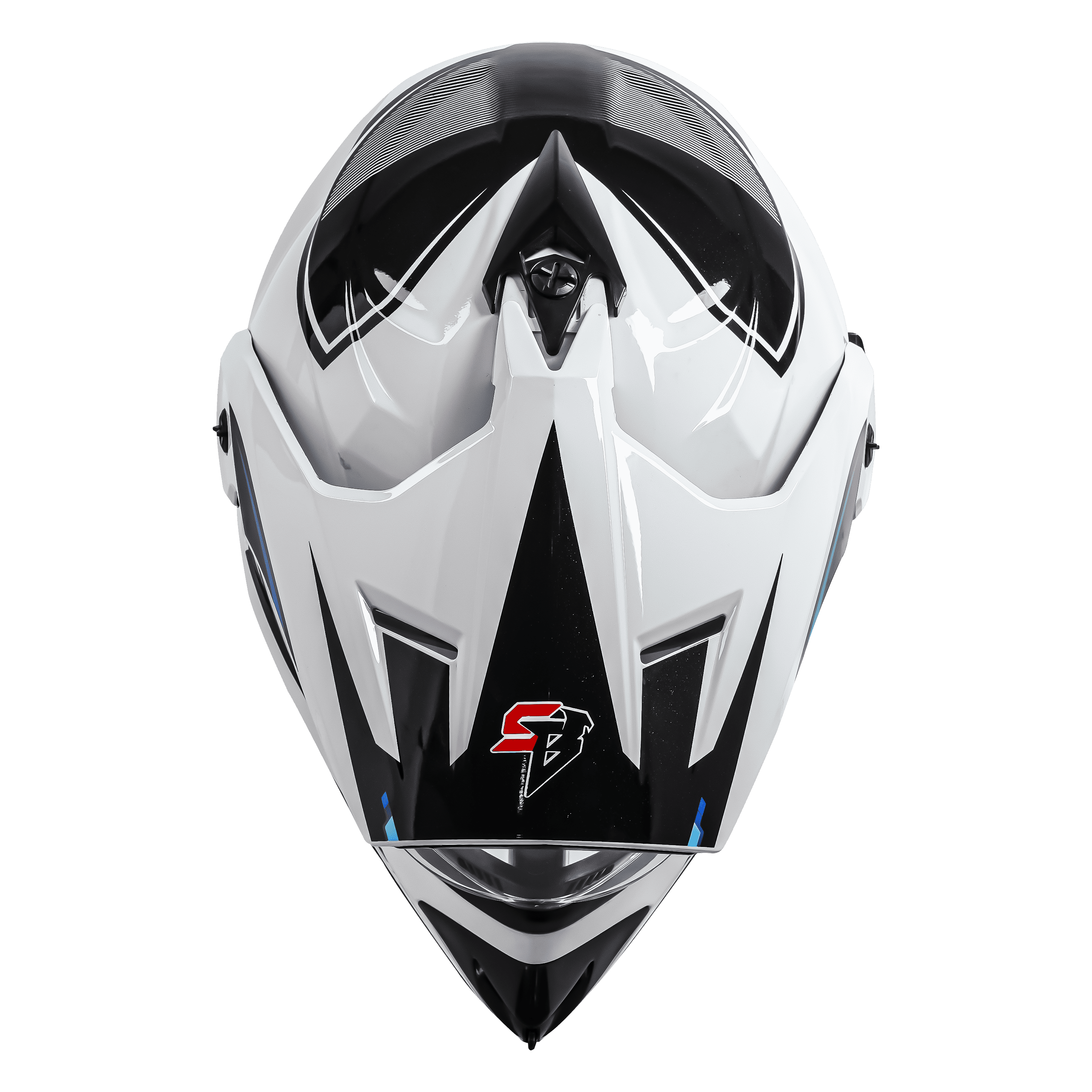 SBH-13 RACER GLOSSY WHITE WITH BLUE